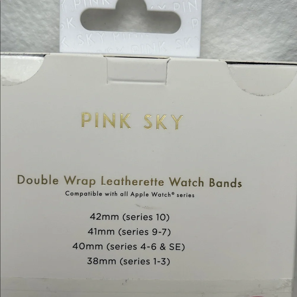 Pink Sky Brown Double Wrap Leatherette Band & Bumper for Apple Watch 38-42mm‎
